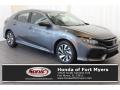 2018 Modern Steel Metallic Honda Civic LX Hatchback  photo #1