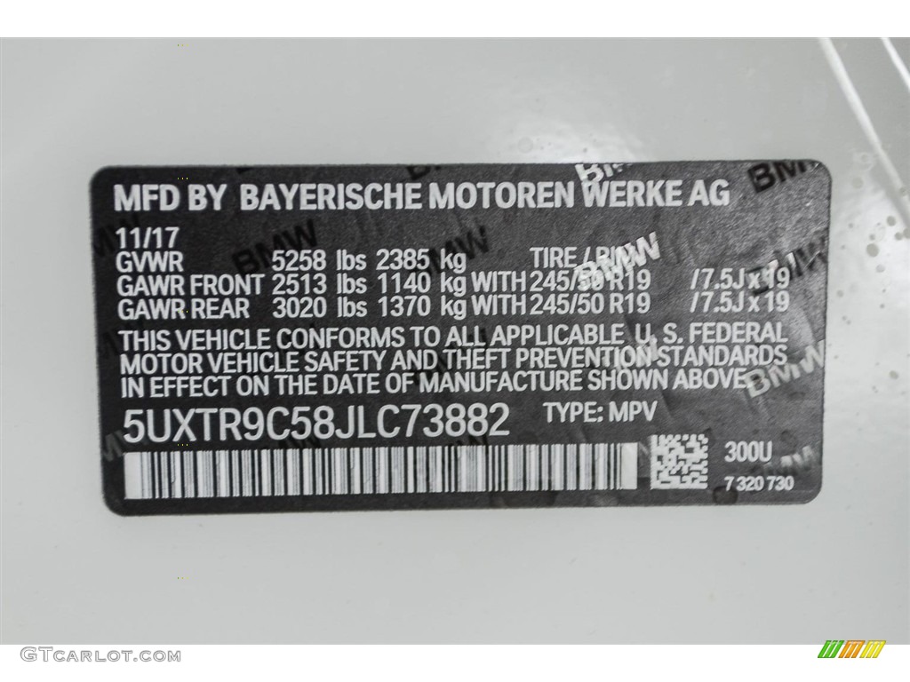 2018 X3 xDrive30i - Alpine White / Black photo #12