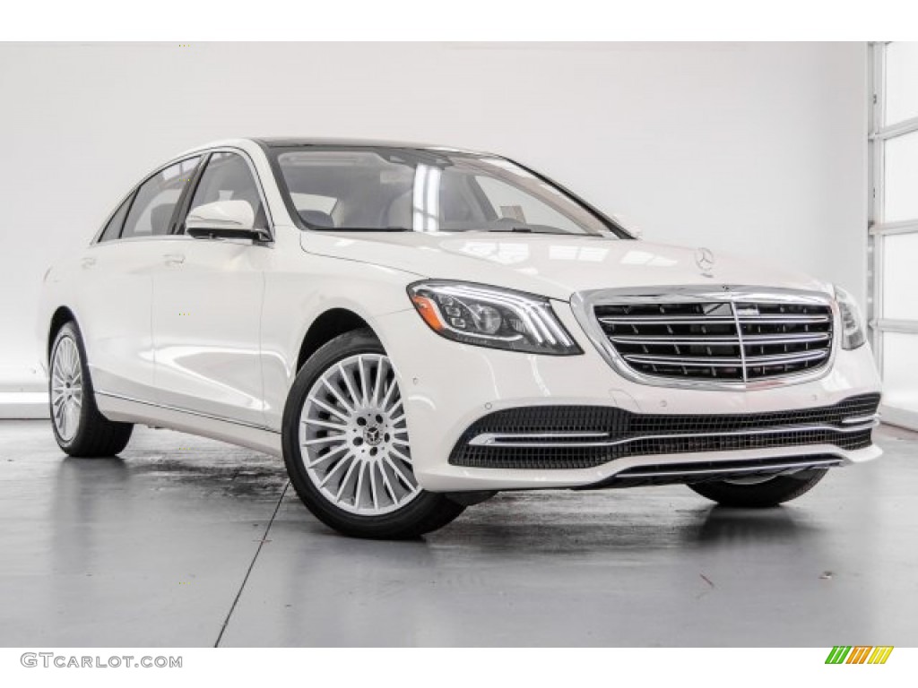 designo Diamond White Metallic 2018 Mercedes-Benz S 560 Sedan Exterior Photo #124107433