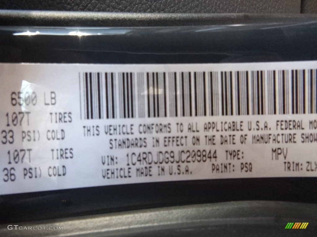 2018 Durango GT AWD - Bruiser Gray / Black photo #16