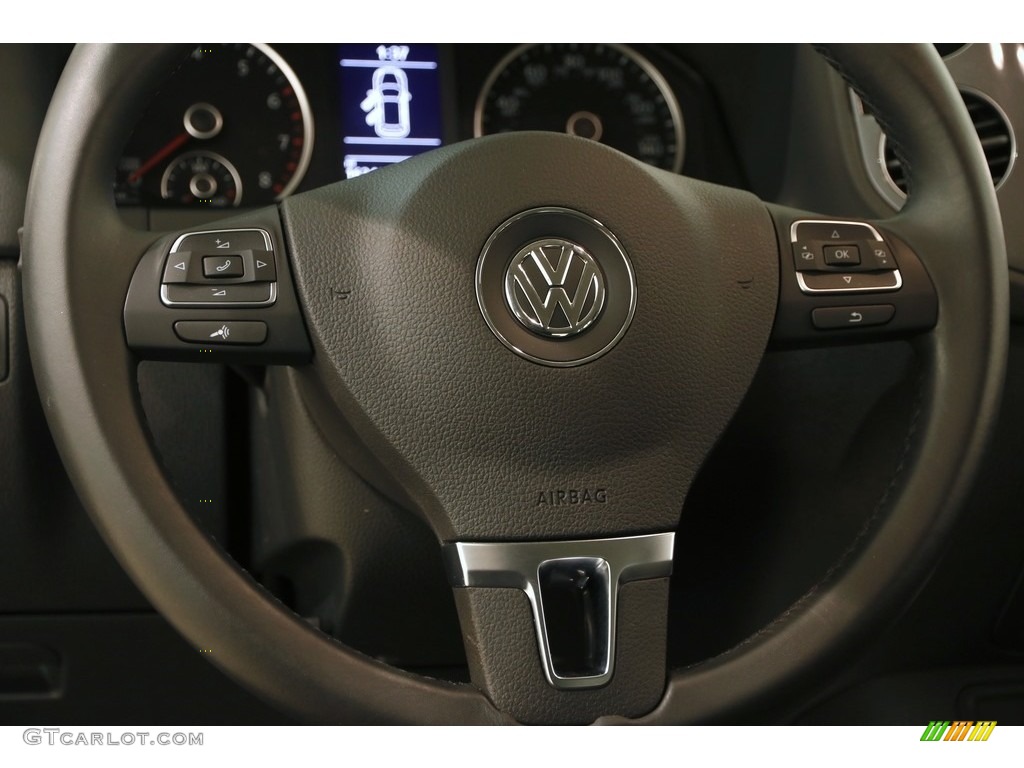 2016 Volkswagen Tiguan S 4MOTION Charcoal Steering Wheel Photo #124111045