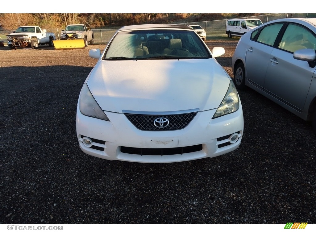 2008 Solara SE V6 Convertible - Blizzard White Pearl / Dark Stone photo #2