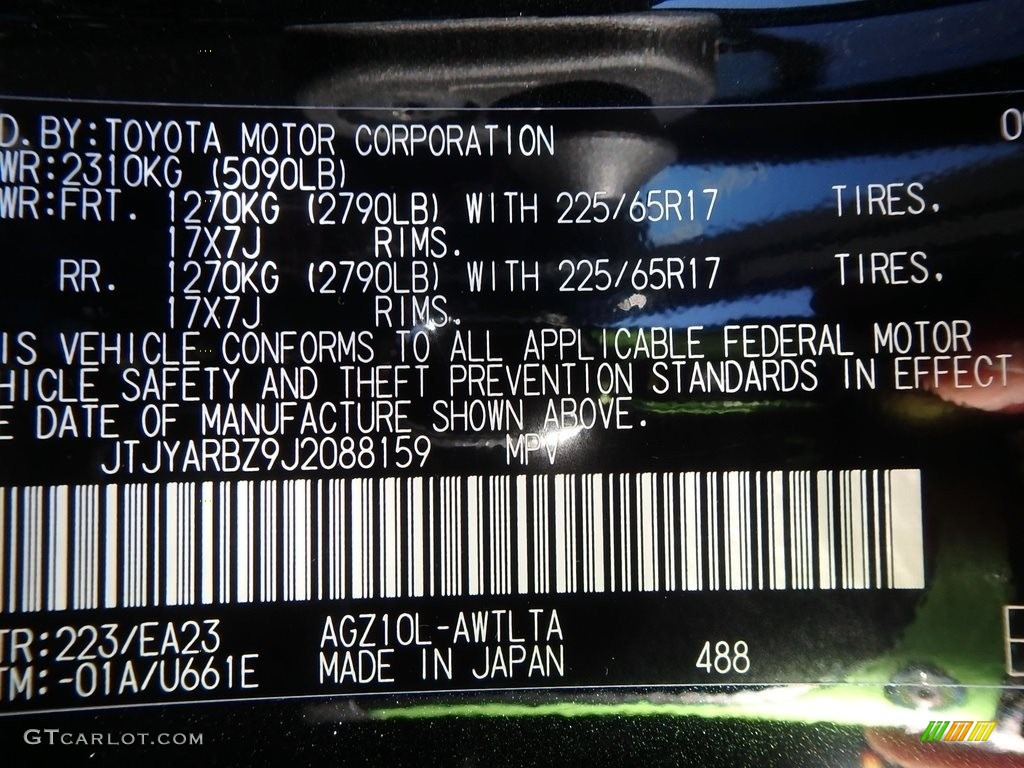 2018 NX Color Code 223 for Caviar Photo #124120594