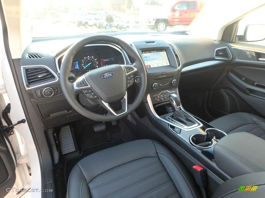 Ebony Interior 2018 Ford Edge SEL AWD Photo #124122121