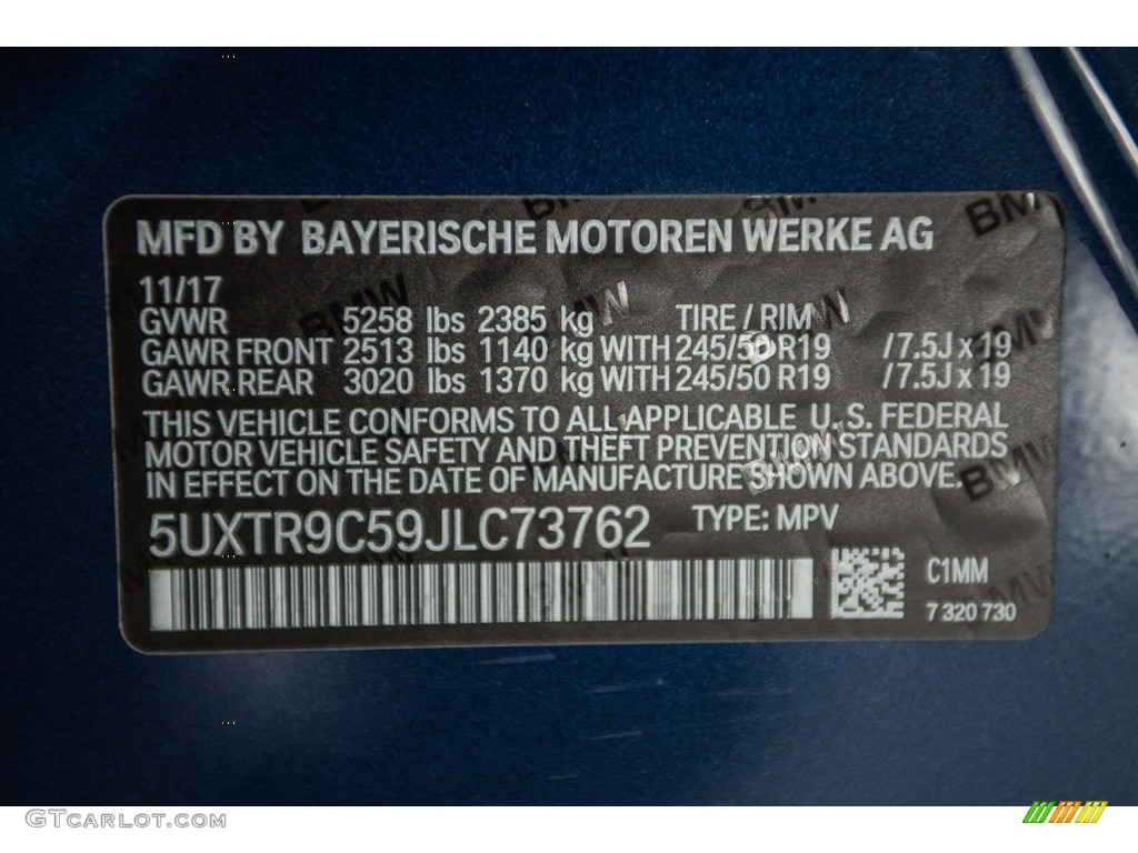 2018 BMW X3 xDrive30i Parts Photos