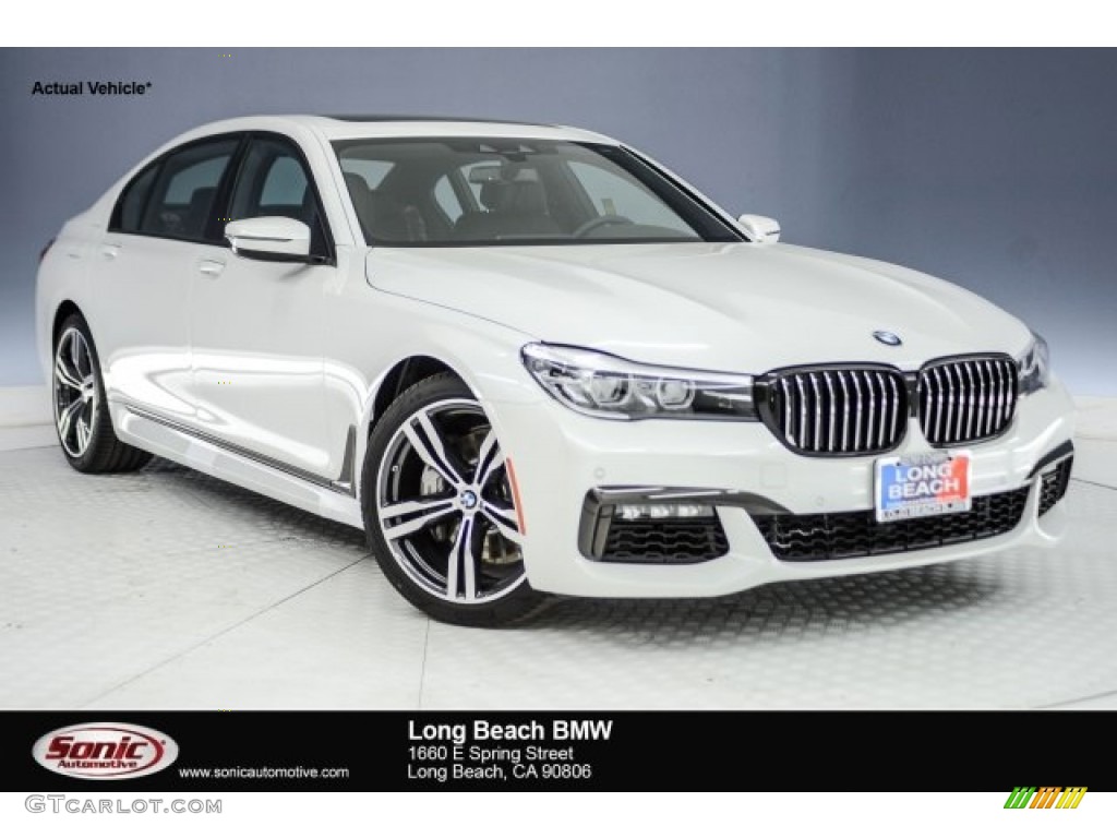 2018 7 Series 740i Sedan - Mineral White Metallic / Black photo #1