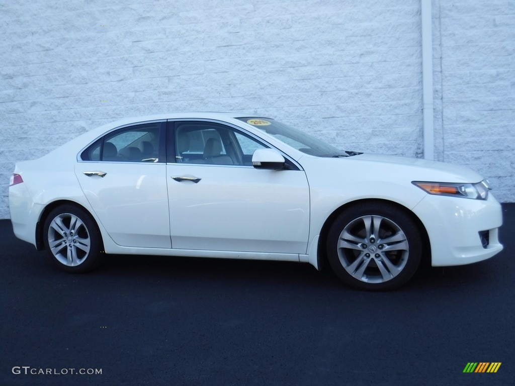 2010 TSX V6 Sedan - Premium White Pearl / Parchment photo #2