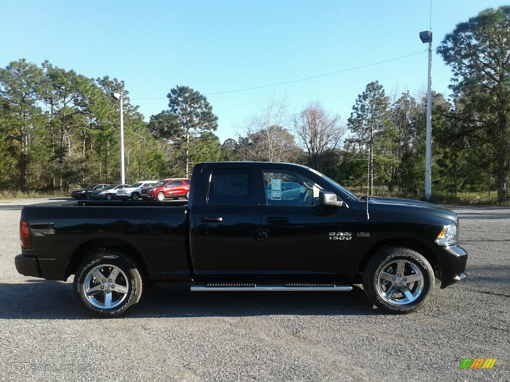 2018 1500 Express Quad Cab - Brilliant Black Crystal Pearl / Black/Diesel Gray photo #6