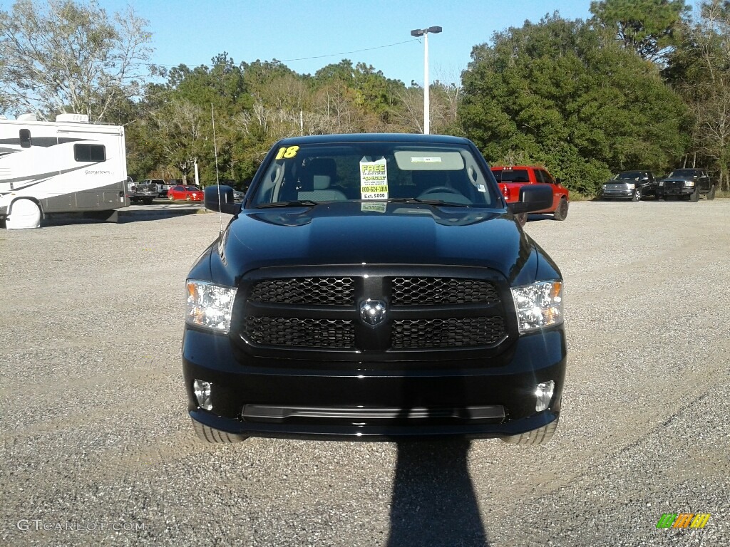 2018 1500 Express Quad Cab - Brilliant Black Crystal Pearl / Black/Diesel Gray photo #8