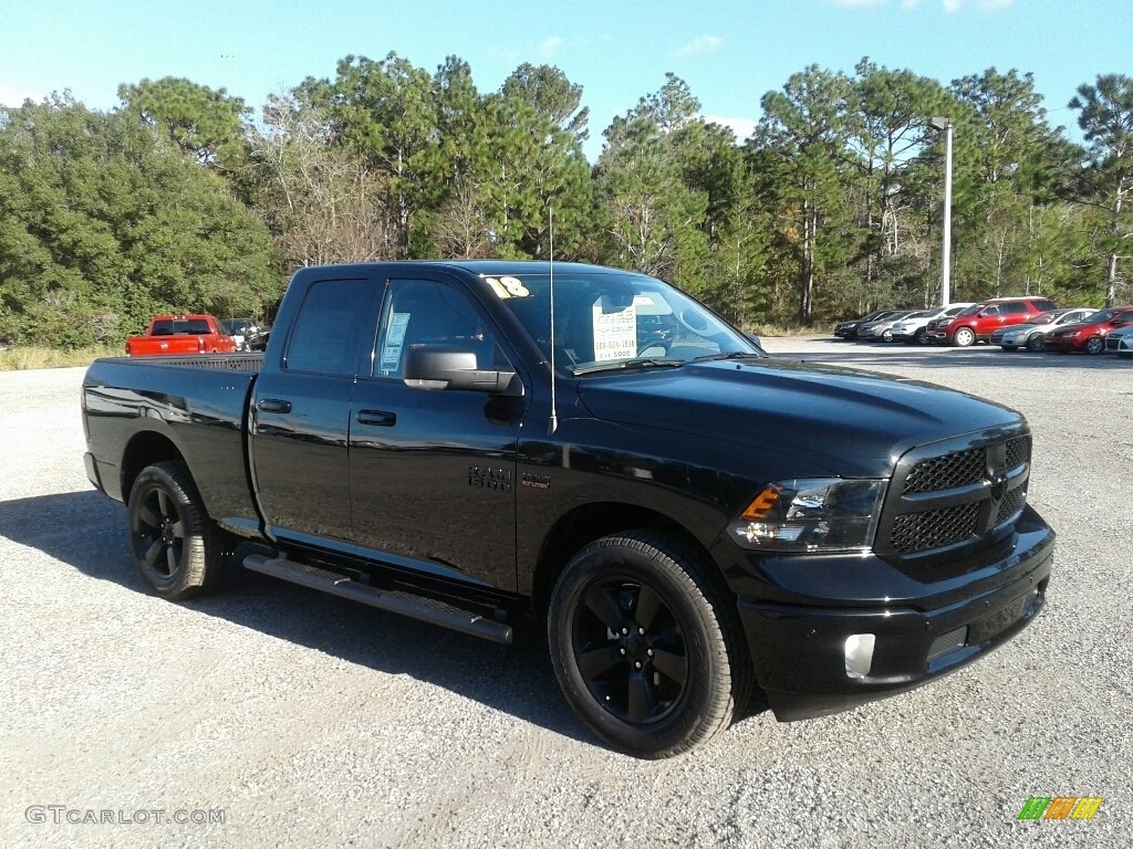 2018 1500 Big Horn Quad Cab 4x4 - Brilliant Black Crystal Pearl / Black/Diesel Gray photo #7