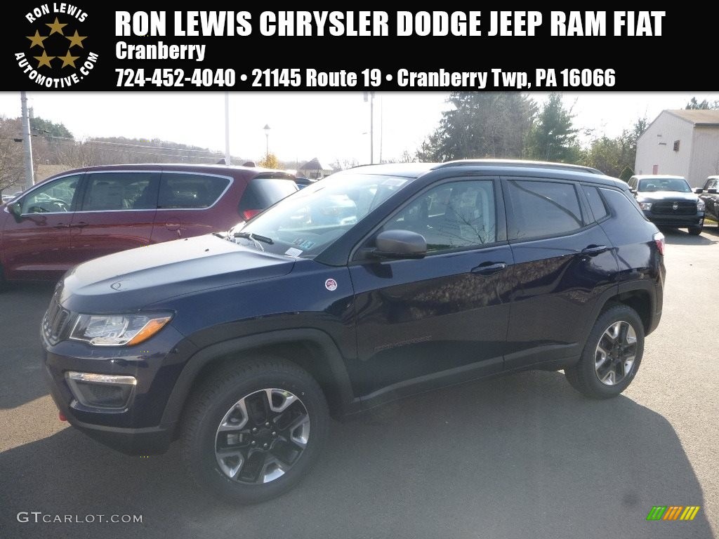 2018 Compass Trailhawk 4x4 - Jazz Blue Pearl / Black/Ruby Red photo #1