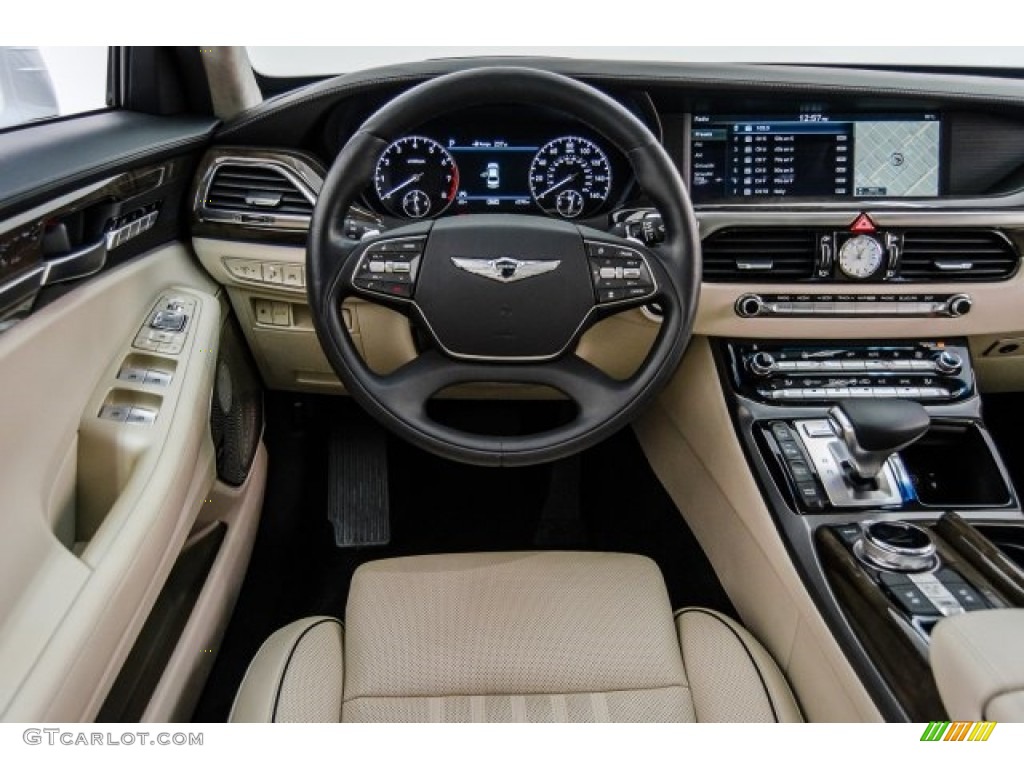 2017 Hyundai Genesis G90 RWD Beige Two Tone Dashboard Photo #124144784
