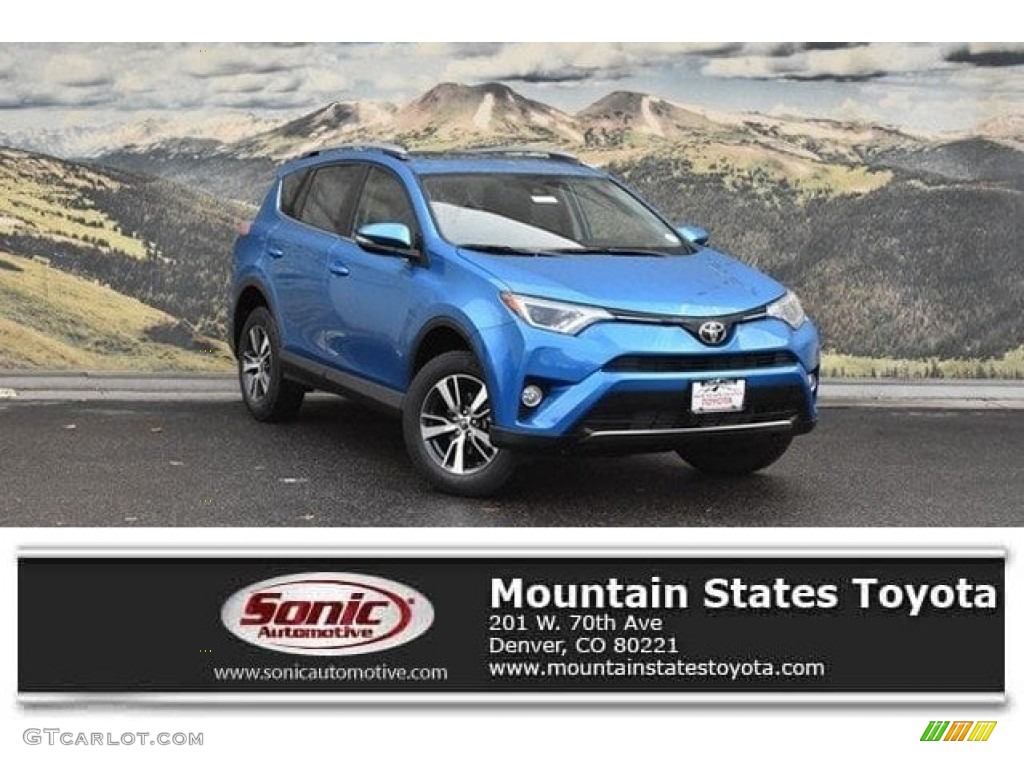 2018 RAV4 XLE AWD - Electric Storm Blue / Black photo #1