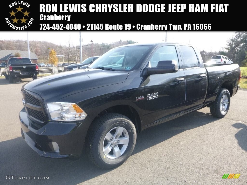 2018 1500 Express Quad Cab 4x4 - Brilliant Black Crystal Pearl / Black/Diesel Gray photo #1