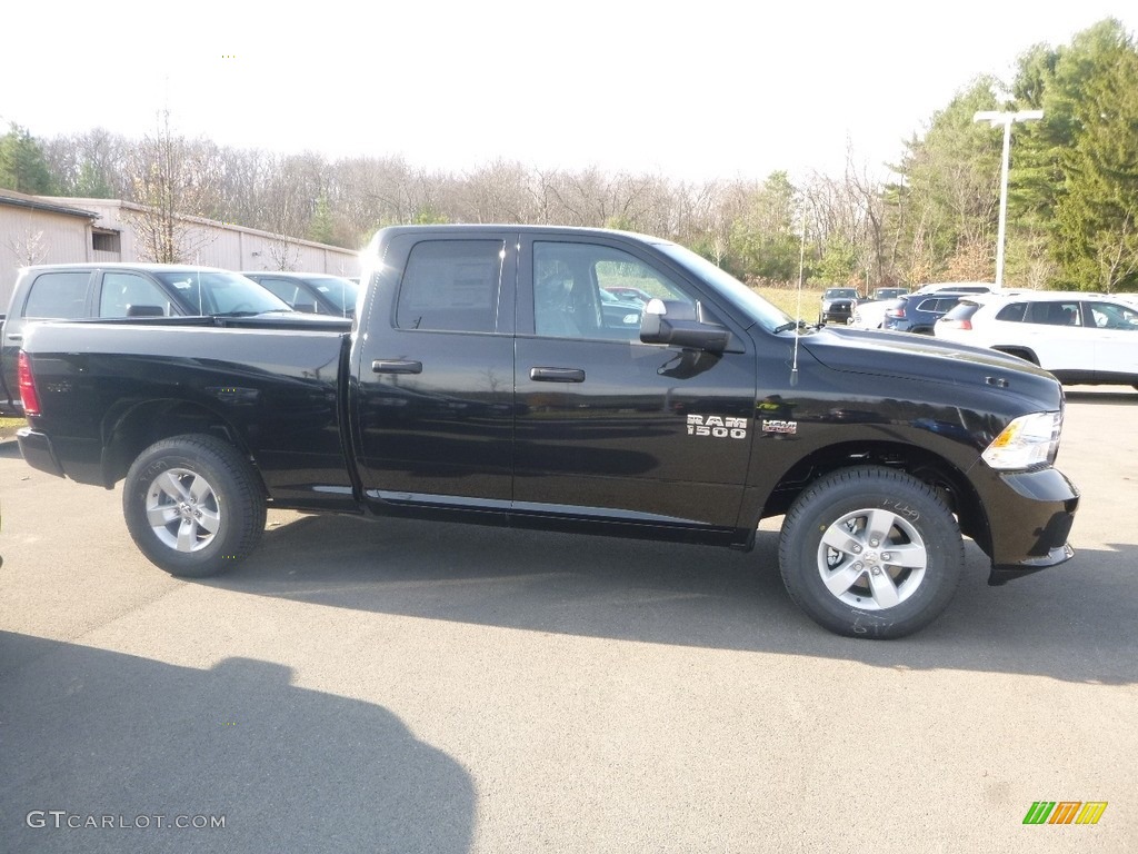 2018 1500 Express Quad Cab 4x4 - Brilliant Black Crystal Pearl / Black/Diesel Gray photo #6