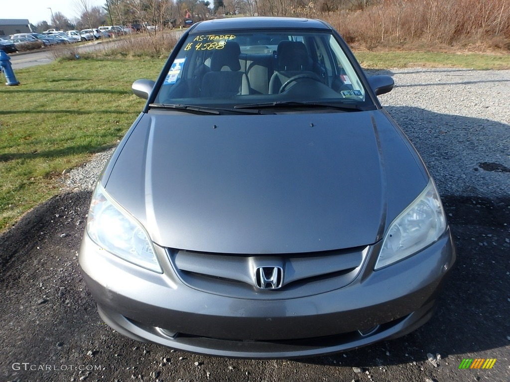 2005 Civic EX Sedan - Magnesium Metallic / Gray photo #6