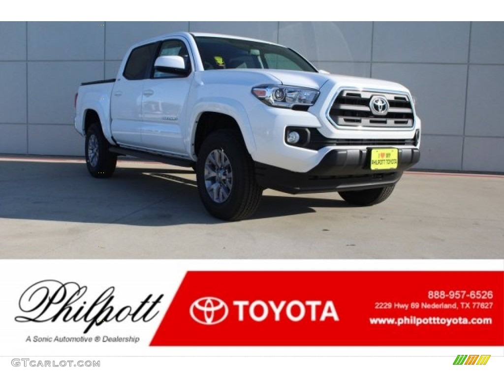 2017 Tacoma SR5 Double Cab 4x4 - Super White / Cement Gray photo #1