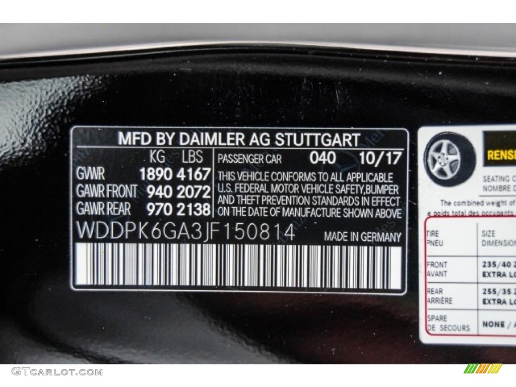 2018 SLC Color Code 040 for Black Photo #124166894