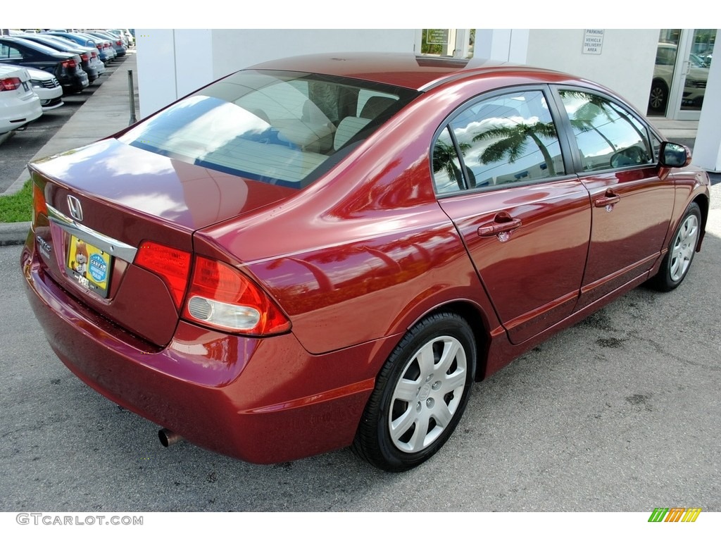 2010 Civic LX Sedan - Tango Red Pearl / Beige photo #9