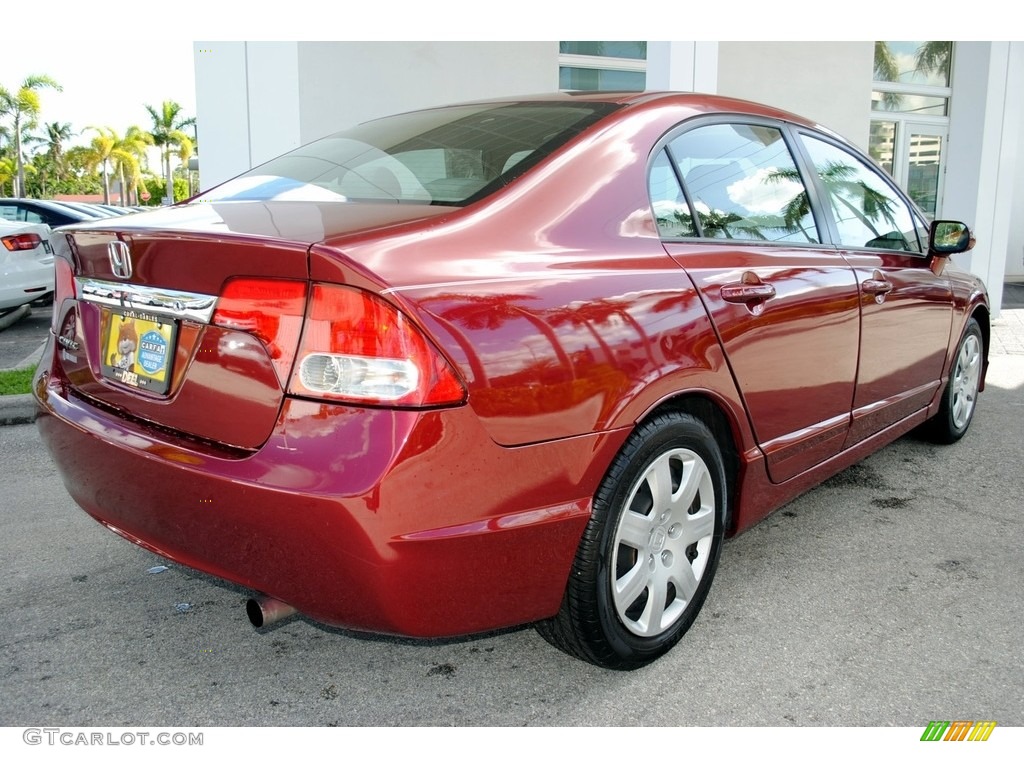 2010 Civic LX Sedan - Tango Red Pearl / Beige photo #10