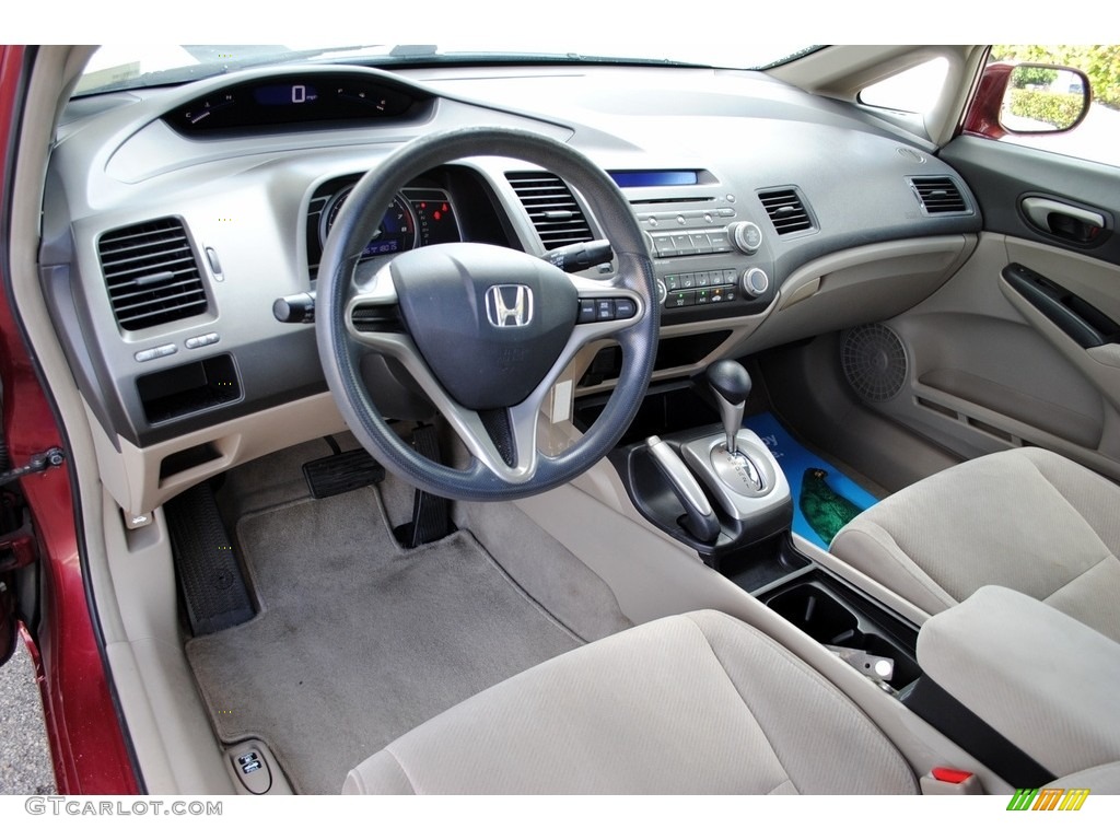 2010 Civic LX Sedan - Tango Red Pearl / Beige photo #15