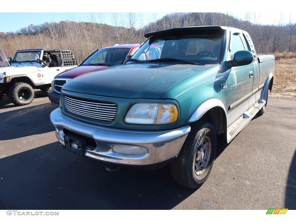 1997 F150 XLT Extended Cab 4x4 - Pacific Green Metallic / Medium Graphite photo #3