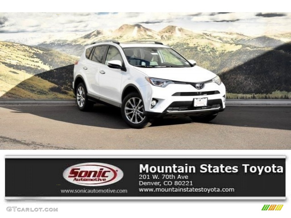 2018 RAV4 Limited AWD - Blizzard White Pearl / Black photo #1