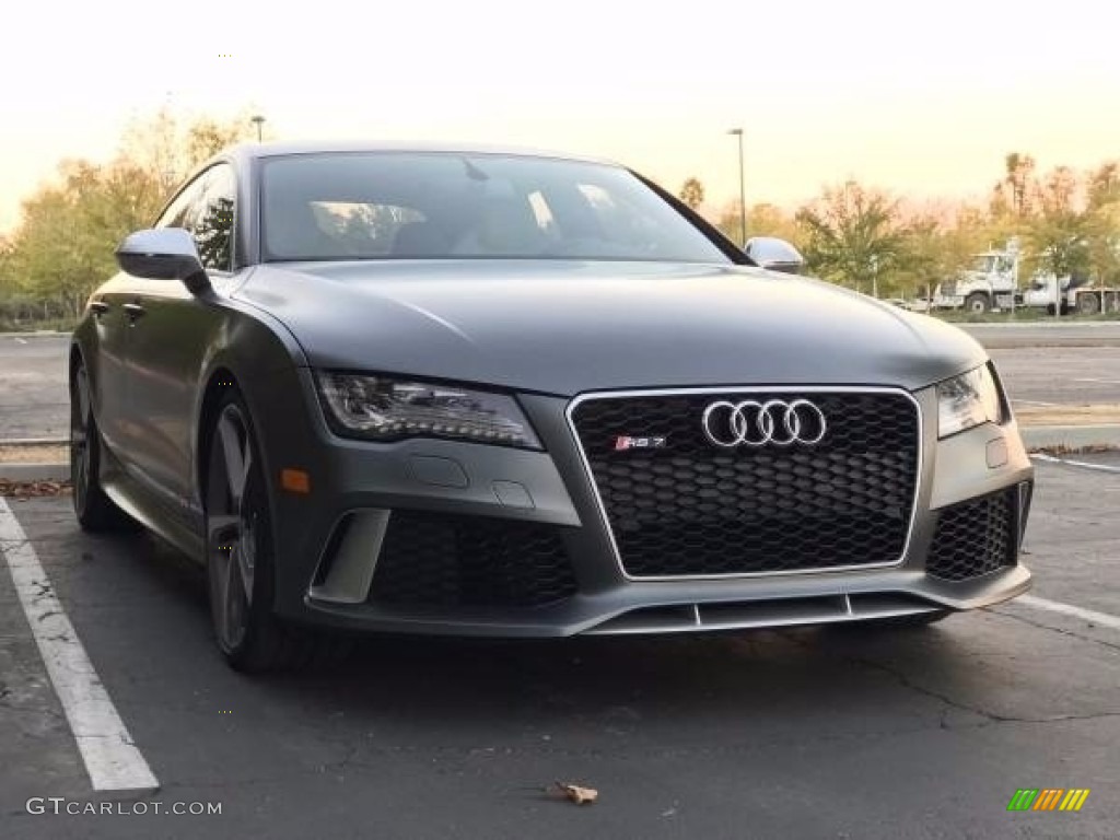 2014 RS 7 4.0 TFSI quattro - Daytona Grey Matte / Lunar Silver Valcona Leather w/Honeycomb Stitching photo #5