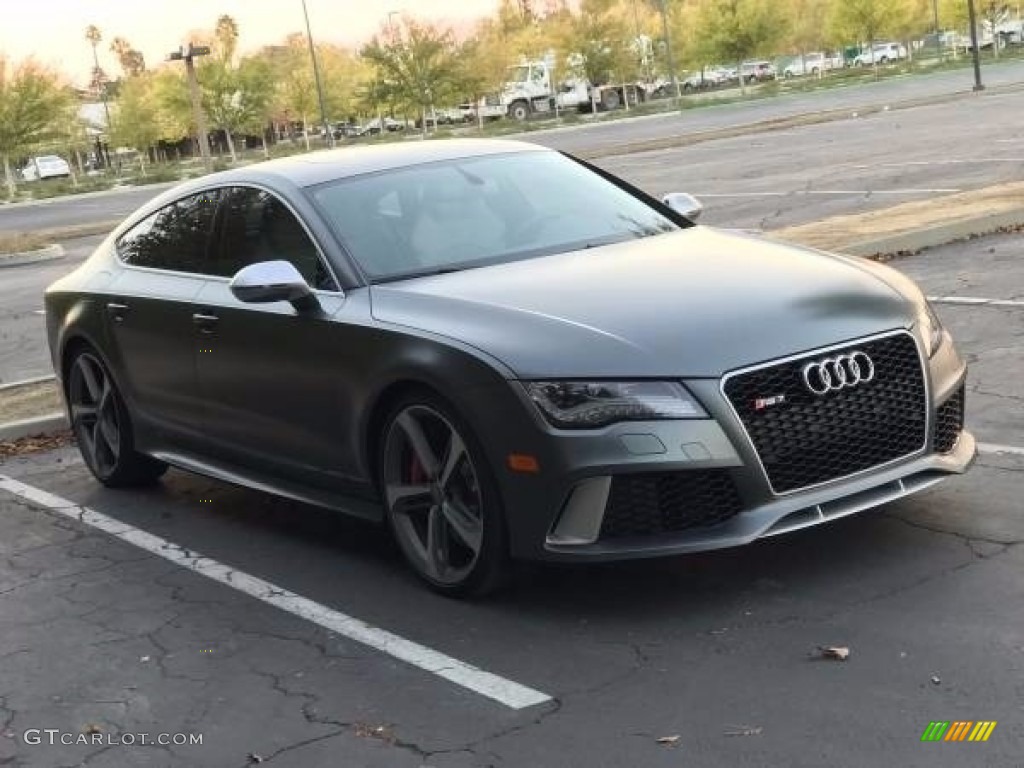 2014 RS 7 4.0 TFSI quattro - Daytona Grey Matte / Lunar Silver Valcona Leather w/Honeycomb Stitching photo #8