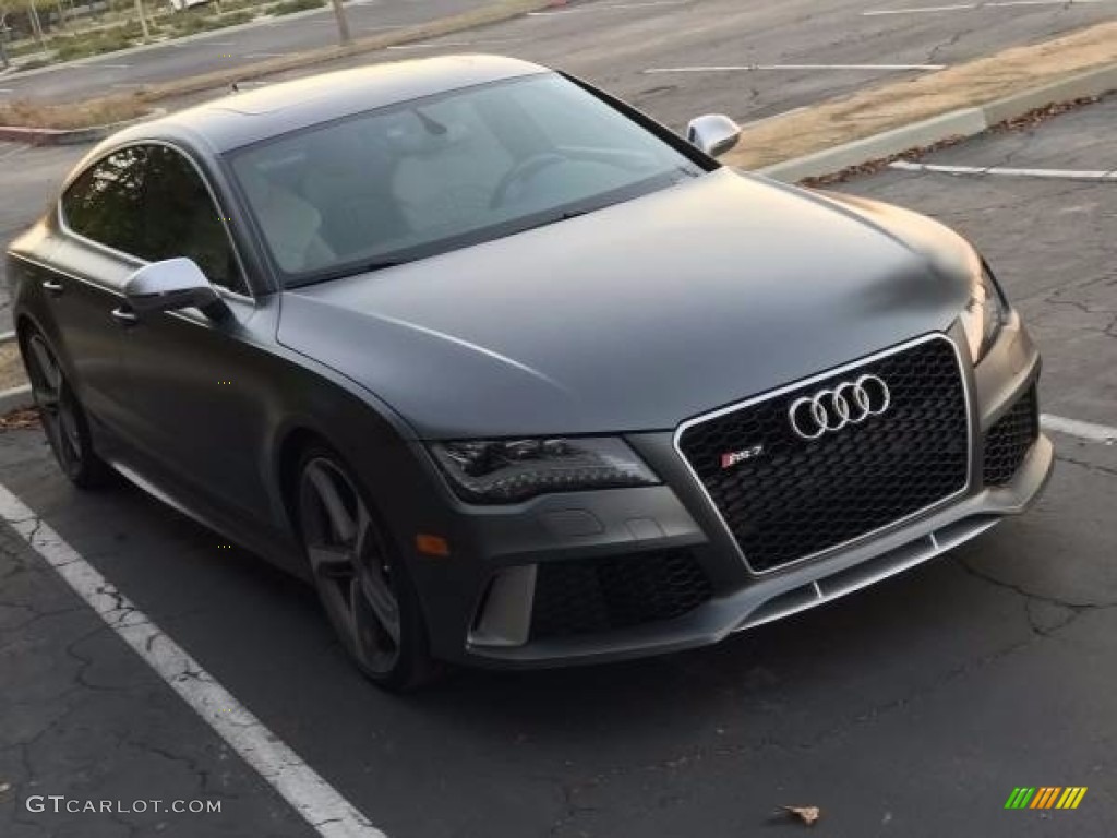 2014 RS 7 4.0 TFSI quattro - Daytona Grey Matte / Lunar Silver Valcona Leather w/Honeycomb Stitching photo #10