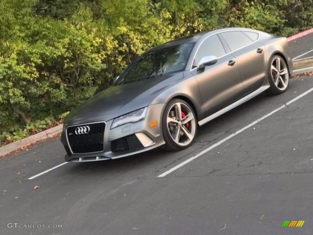 2014 RS 7 4.0 TFSI quattro - Daytona Grey Matte / Lunar Silver Valcona Leather w/Honeycomb Stitching photo #12