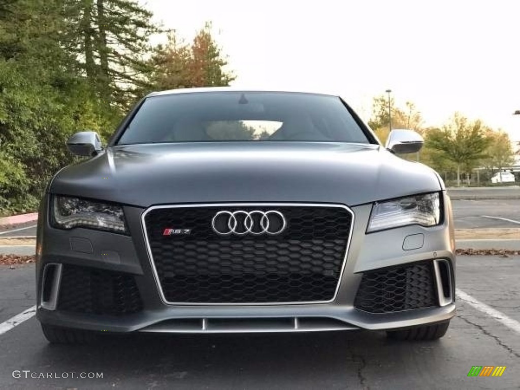 2014 RS 7 4.0 TFSI quattro - Daytona Grey Matte / Lunar Silver Valcona Leather w/Honeycomb Stitching photo #13