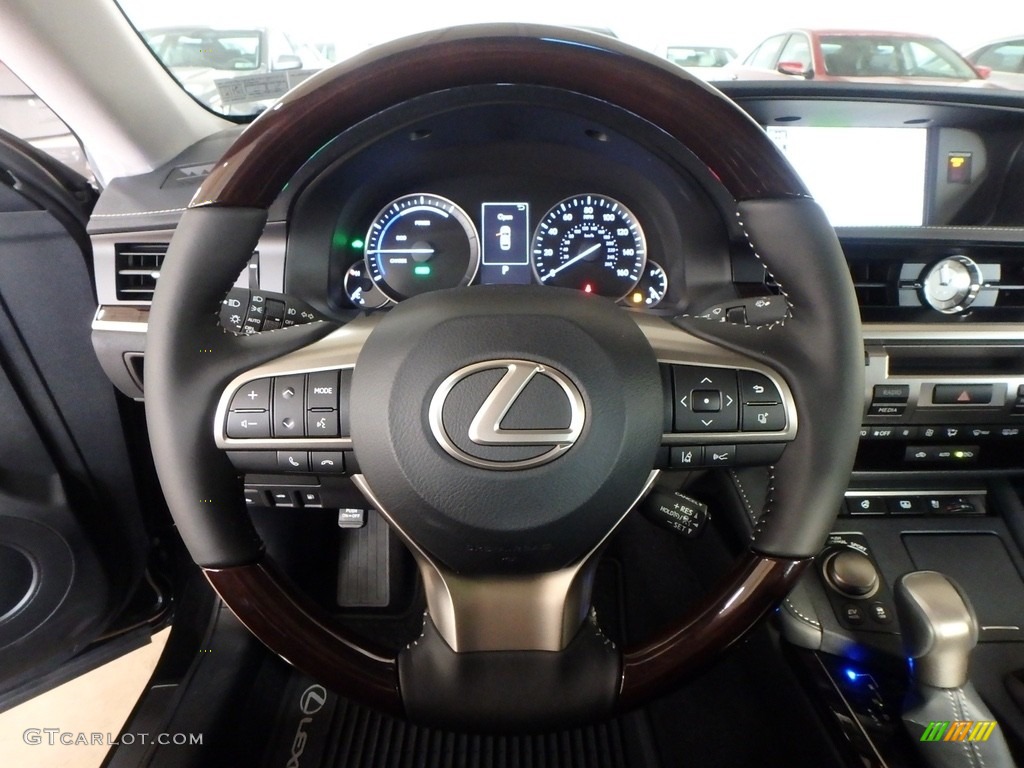 2018 Lexus ES 300h Black Steering Wheel Photo #124187264
