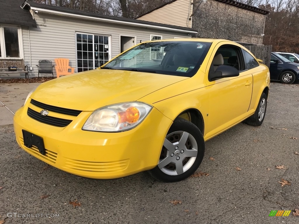 2007 Cobalt LS Coupe - Rally Yellow / Gray photo #15