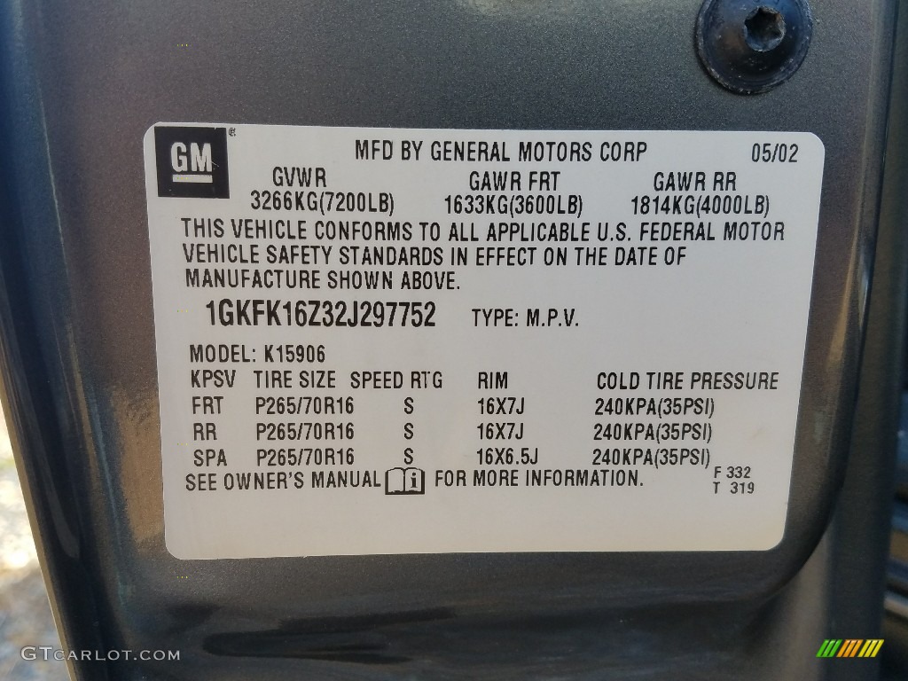 2002 Yukon XL SLE 4x4 - Storm Gray Metallic / Pewter/Shale photo #23