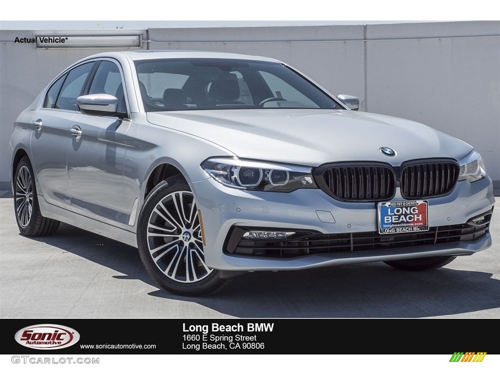 2018 5 Series 530i Sedan - Glacier Silver Metallic / Black photo #1