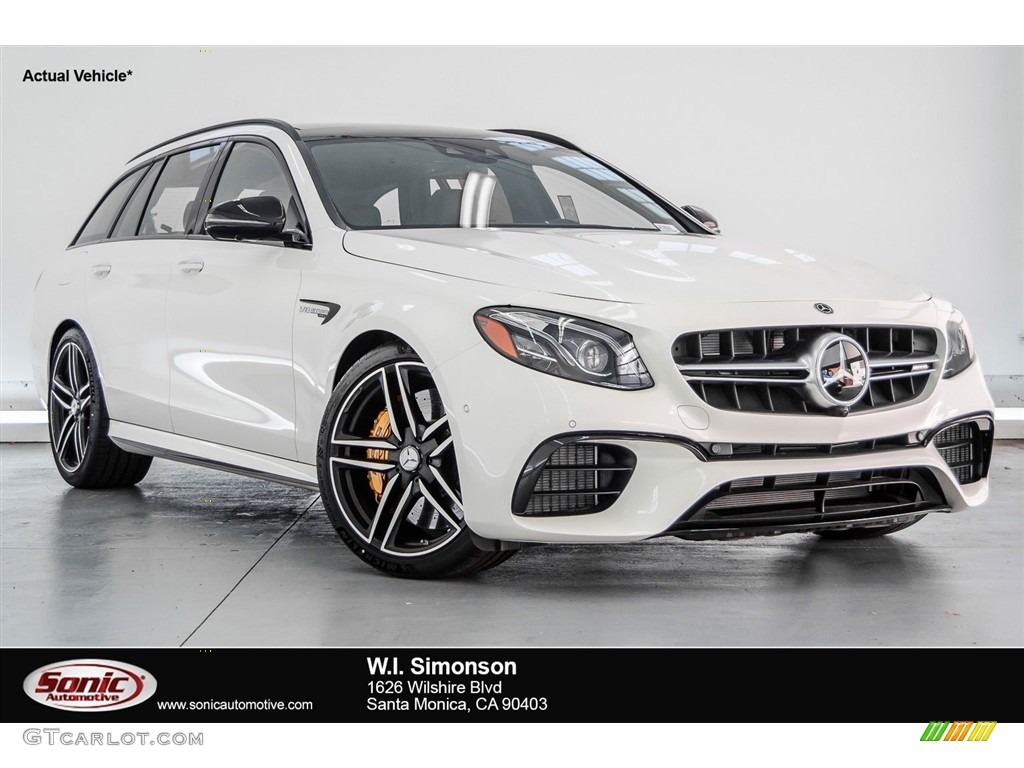 2018 E AMG 63 S 4Matic Wagon - designo Diamond White Metallic / Black photo #1