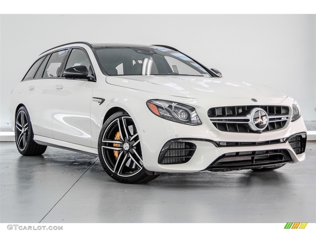 designo Diamond White Metallic 2018 Mercedes-Benz E AMG 63 S 4Matic Wagon Exterior Photo #124201919