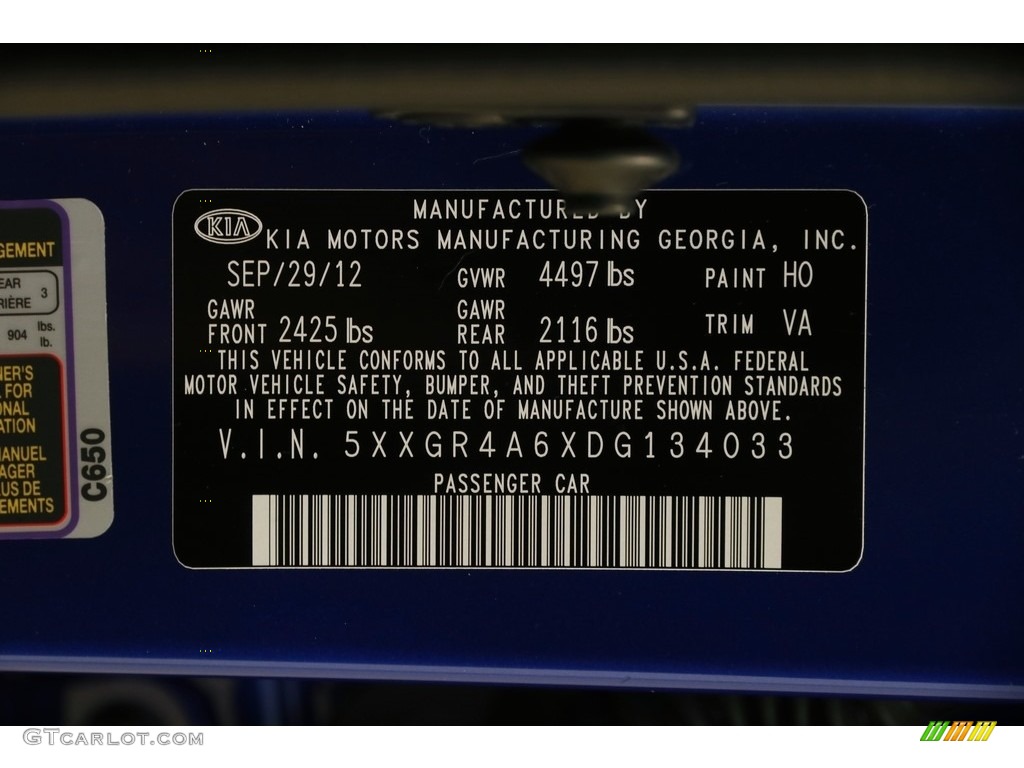 2013 Optima SX - Corsa Blue / Black photo #17