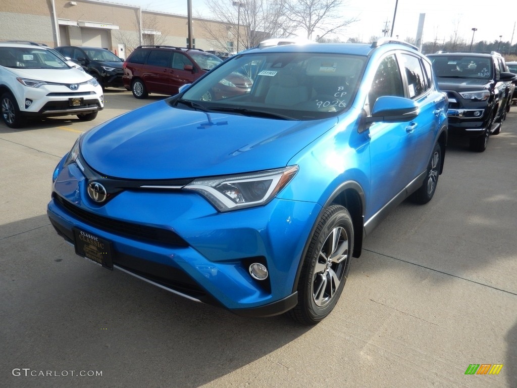 2018 RAV4 XLE AWD - Electric Storm Blue / Ash photo #1
