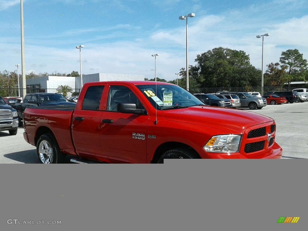 2018 1500 Express Quad Cab - Flame Red / Black/Diesel Gray photo #6