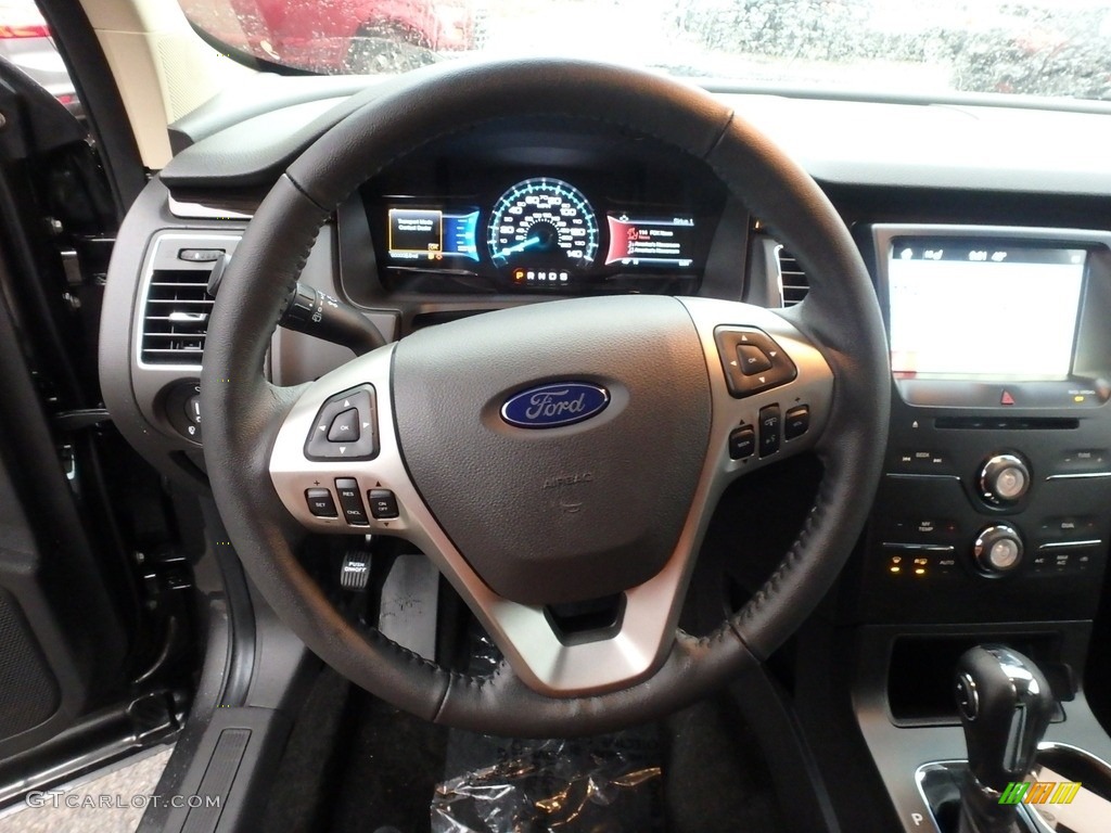 2018 Ford Flex SEL AWD Charcoal Black Steering Wheel Photo #124238533