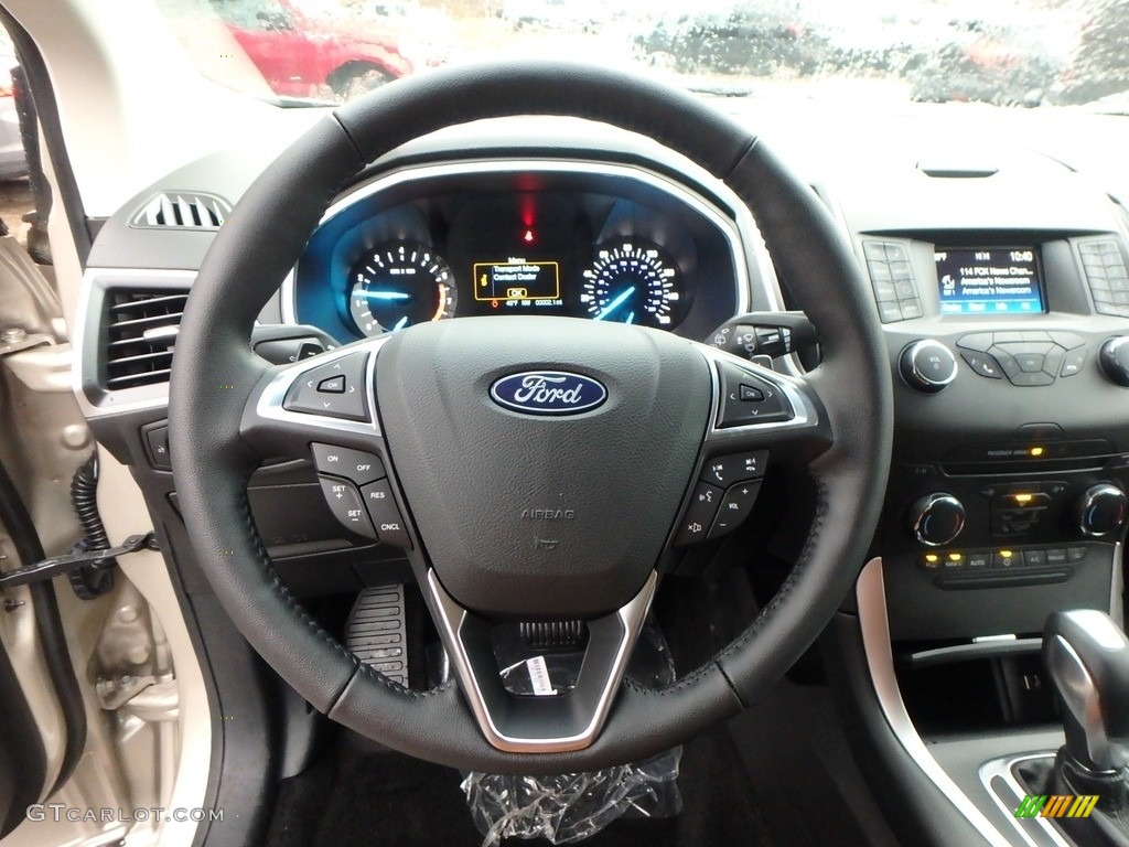 2018 Ford Edge SEL AWD Ebony Steering Wheel Photo #124239076