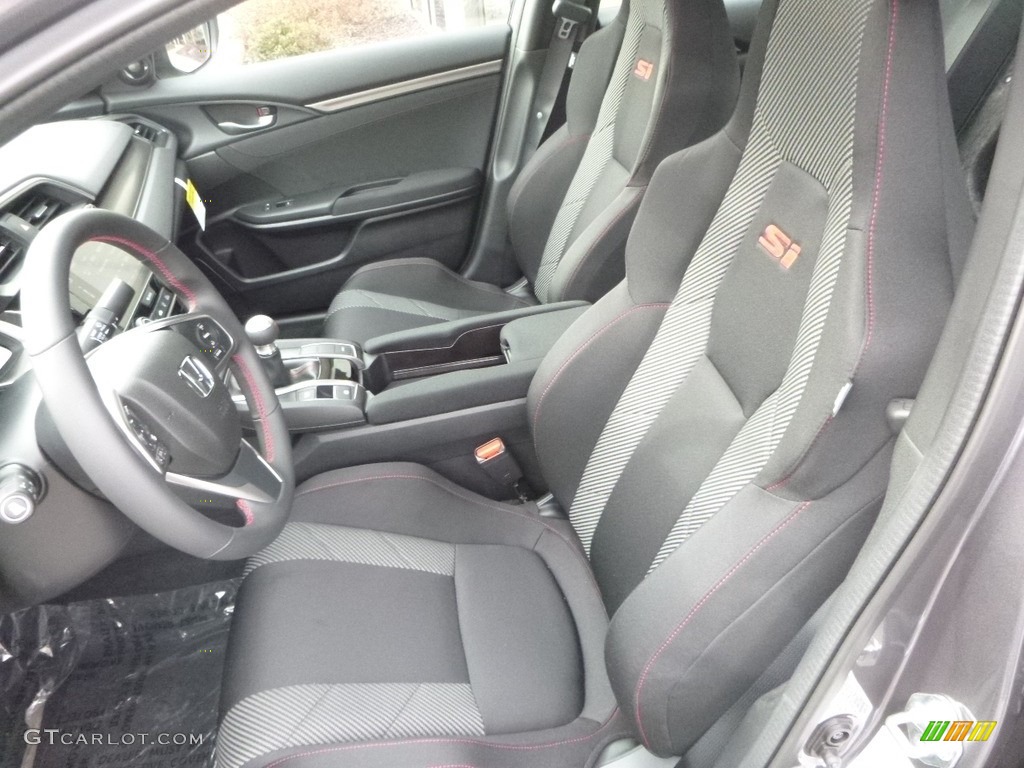 Black Interior 2018 Honda Civic Si Sedan Photo #124243539