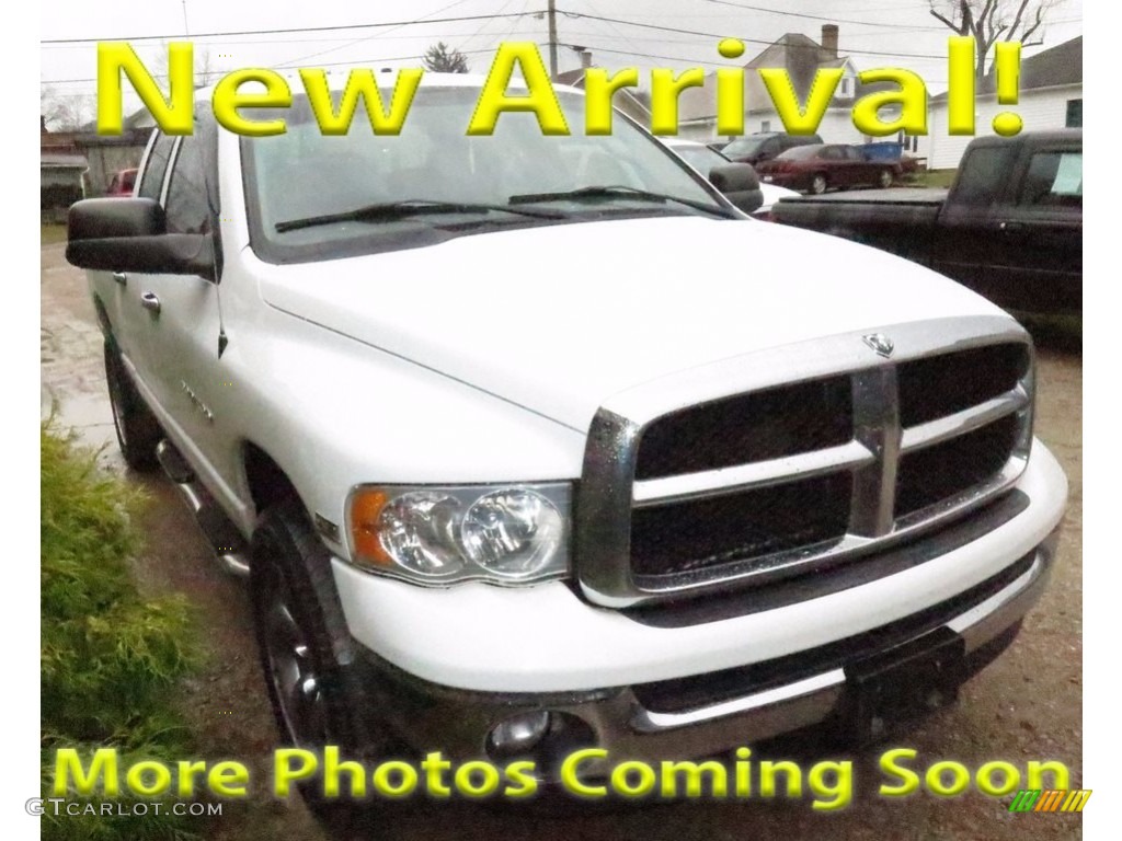 2004 Ram 1500 SLT Quad Cab 4x4 - Bright White / Dark Slate Gray photo #1