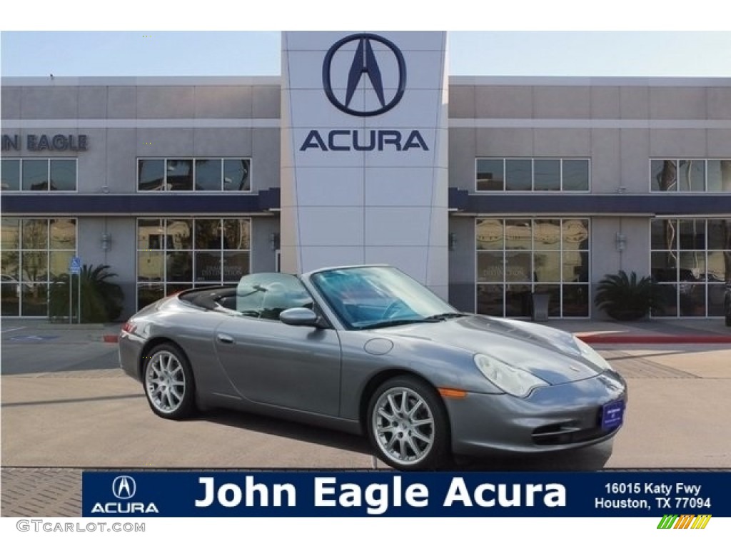 2002 911 Carrera Cabriolet - Seal Grey Metallic / Black photo #1