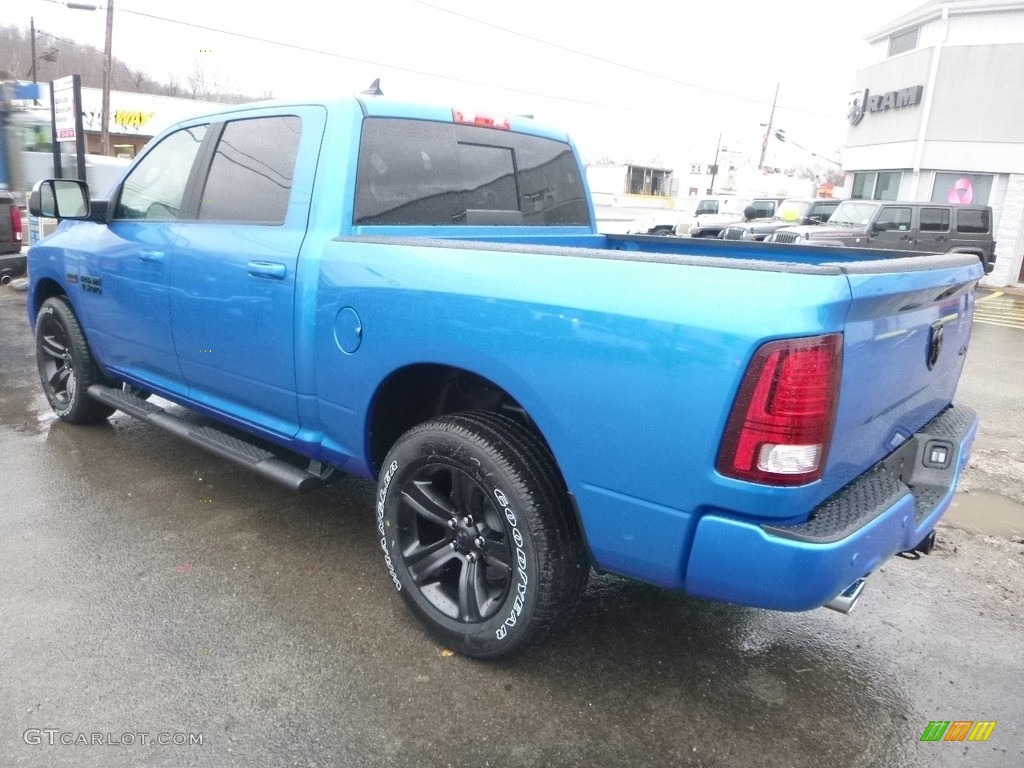2018 1500 Sport Crew Cab 4x4 - Hydro Blue Pearl / Black photo #3