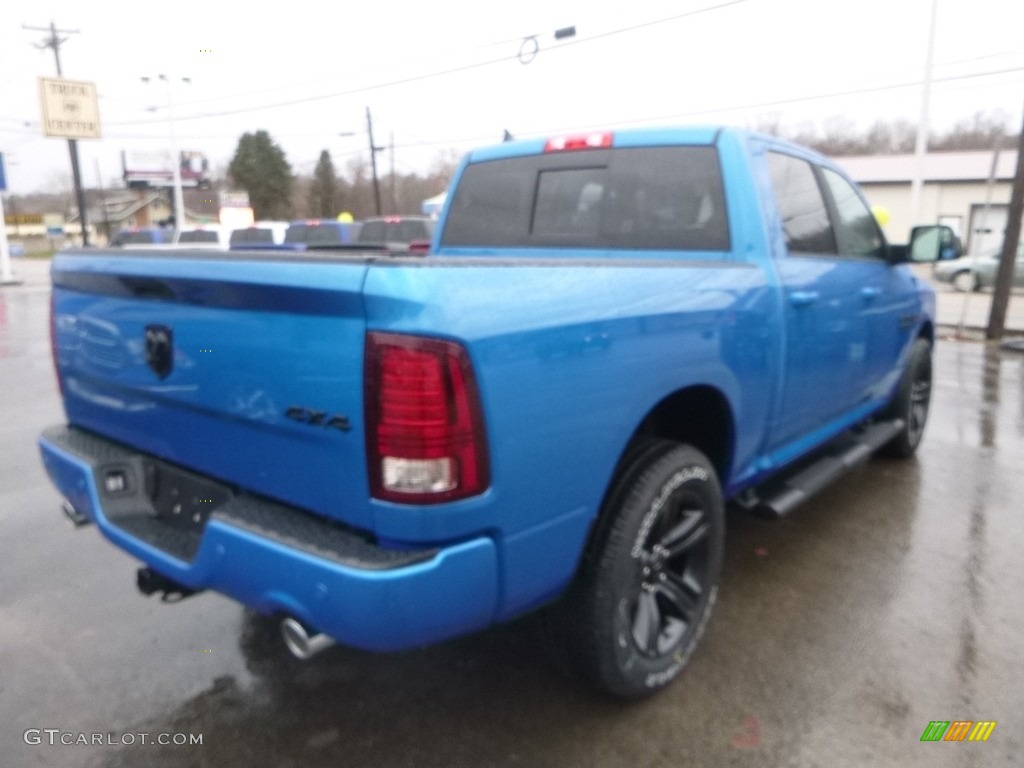 2018 1500 Sport Crew Cab 4x4 - Hydro Blue Pearl / Black photo #5