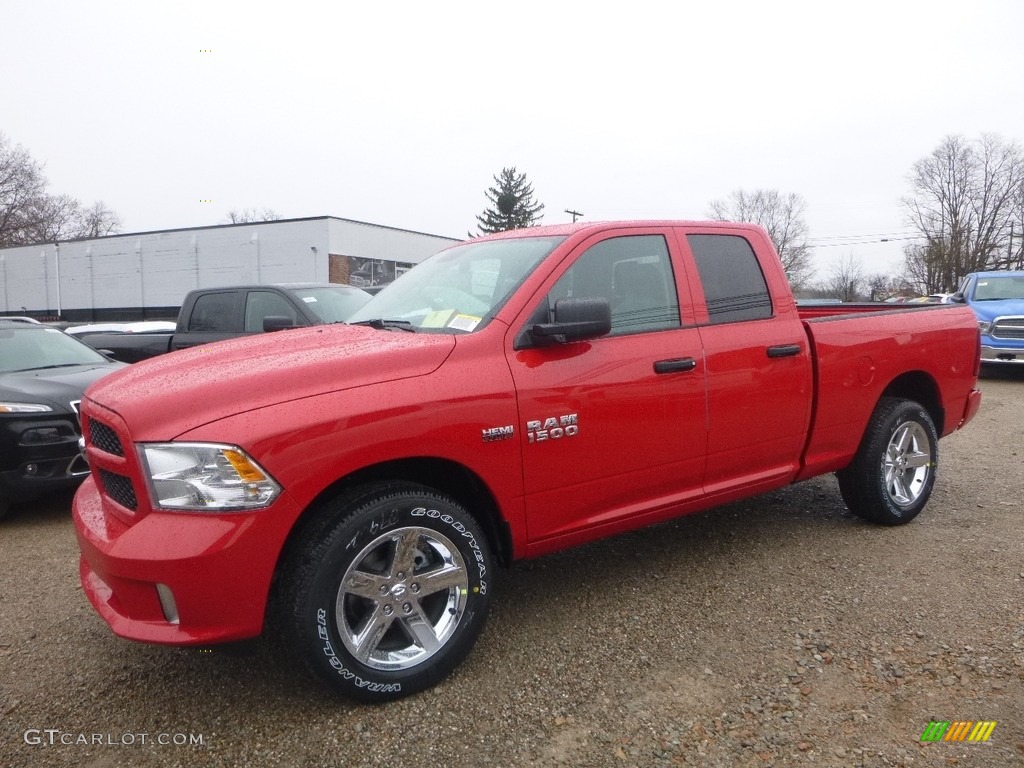 2018 1500 Express Quad Cab 4x4 - Flame Red / Black/Diesel Gray photo #1