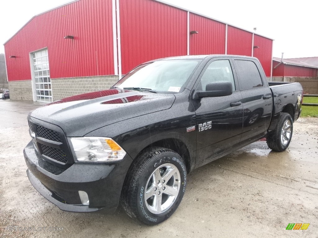 2018 1500 Express Crew Cab 4x4 - Brilliant Black Crystal Pearl / Black/Diesel Gray photo #1